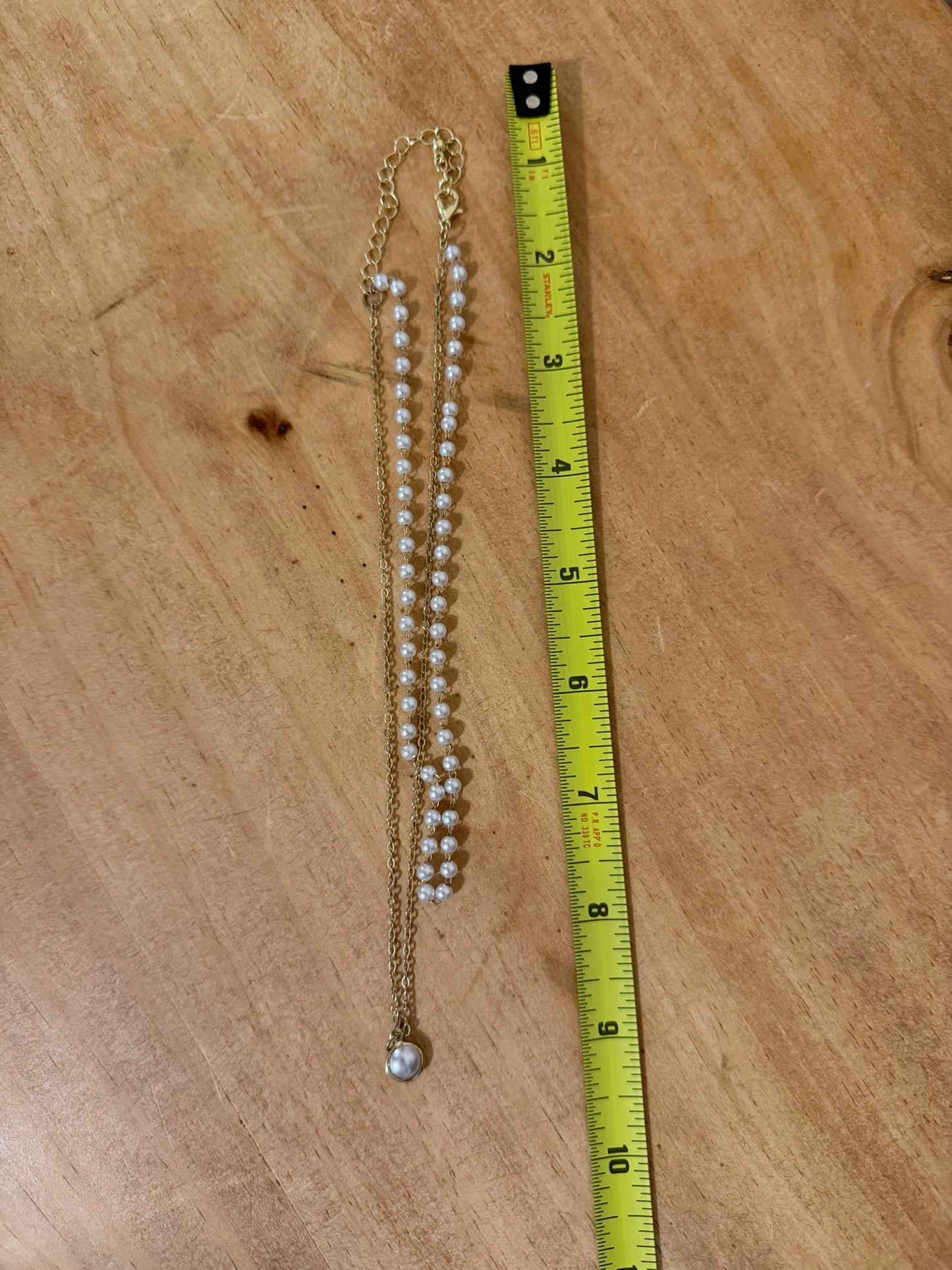 Layered Pearl & Gold‑Tone Pendant Necklace Set