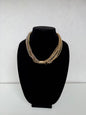 Elegant Multi‑Strand Gold‑Tone Beaded Statement Necklace