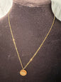 Gold‑Tone Heart Imprint Medallion Necklace