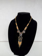 Boho Tribal‑Style Statement Necklace With Natural‑Stone Look Accents & Beaded Fringe