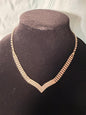 Gold‑Tone Rhinestone V‑Shape Formal Necklace