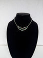 Silver‑Tone Rhinestone Necklace With Emerald‑Green Accents
