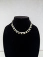 Silver‑Tone Marquise‑Cut Rhinestone Collar Necklace