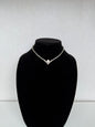 Silver‑Tone Rhinestone V‑Center Choker Necklace