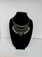 Antique‑Gold Tribal Statement Necklace With Layered Metal Accents