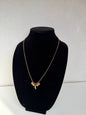Gold‑Tone Charm Necklace With Mini Disc Accents and Feather Pendant