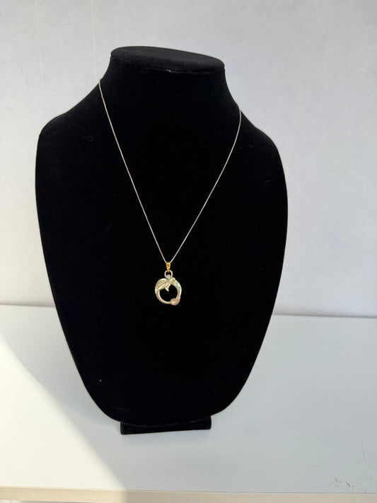 Gold‑Tone Open Heart Pendant Necklace With Textured Detail