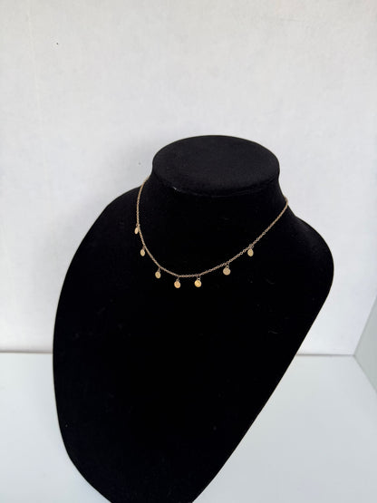 Gold‑Tone Dainty Disc Charm Necklace (Station‑Style Choker)
