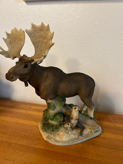 Moose & Wildlife Figurine – “Animals of the World” Collection (Resin)