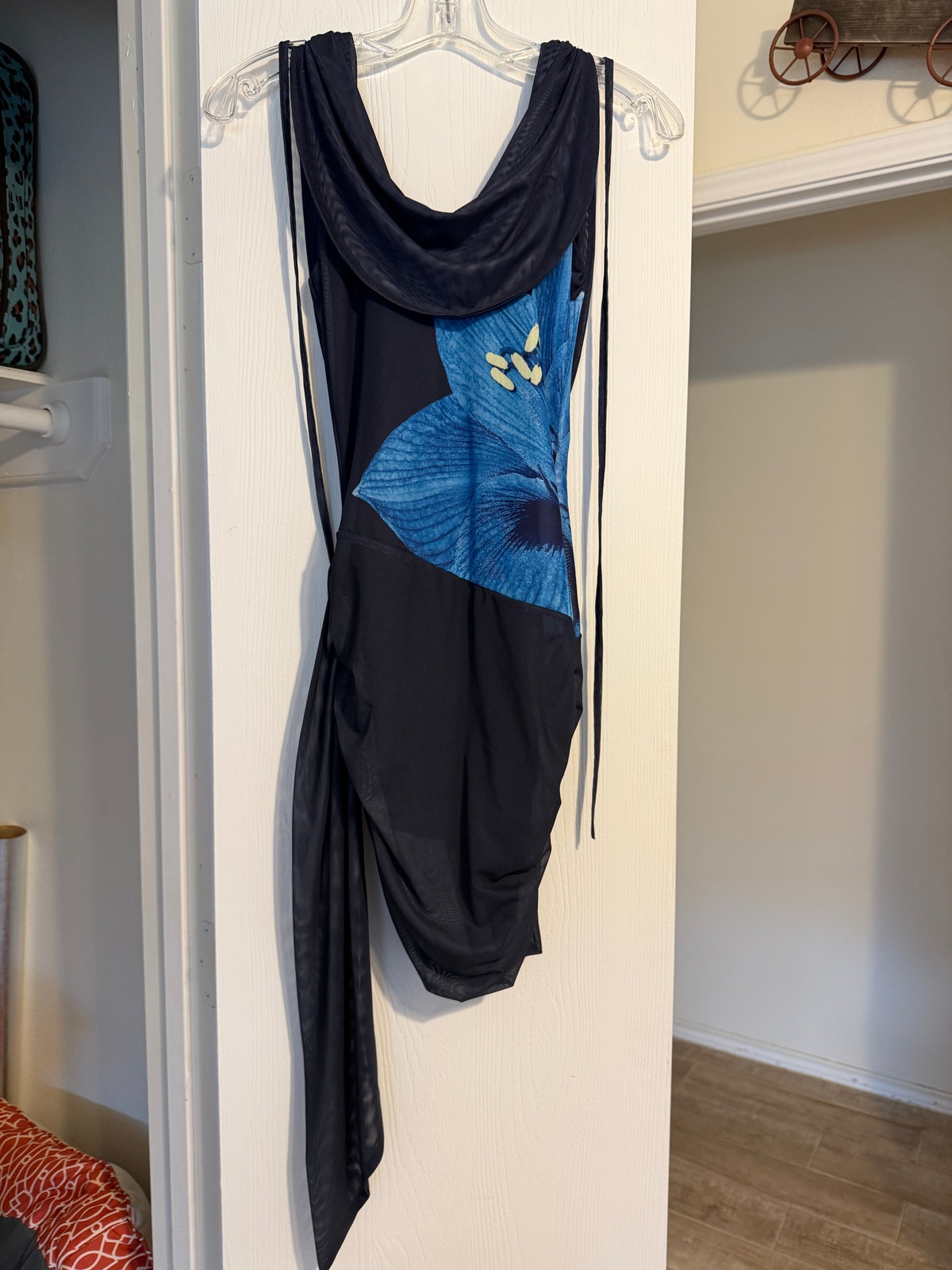 Peppermayo XS Blue Floral Mesh Mini Dress NWT MWL196