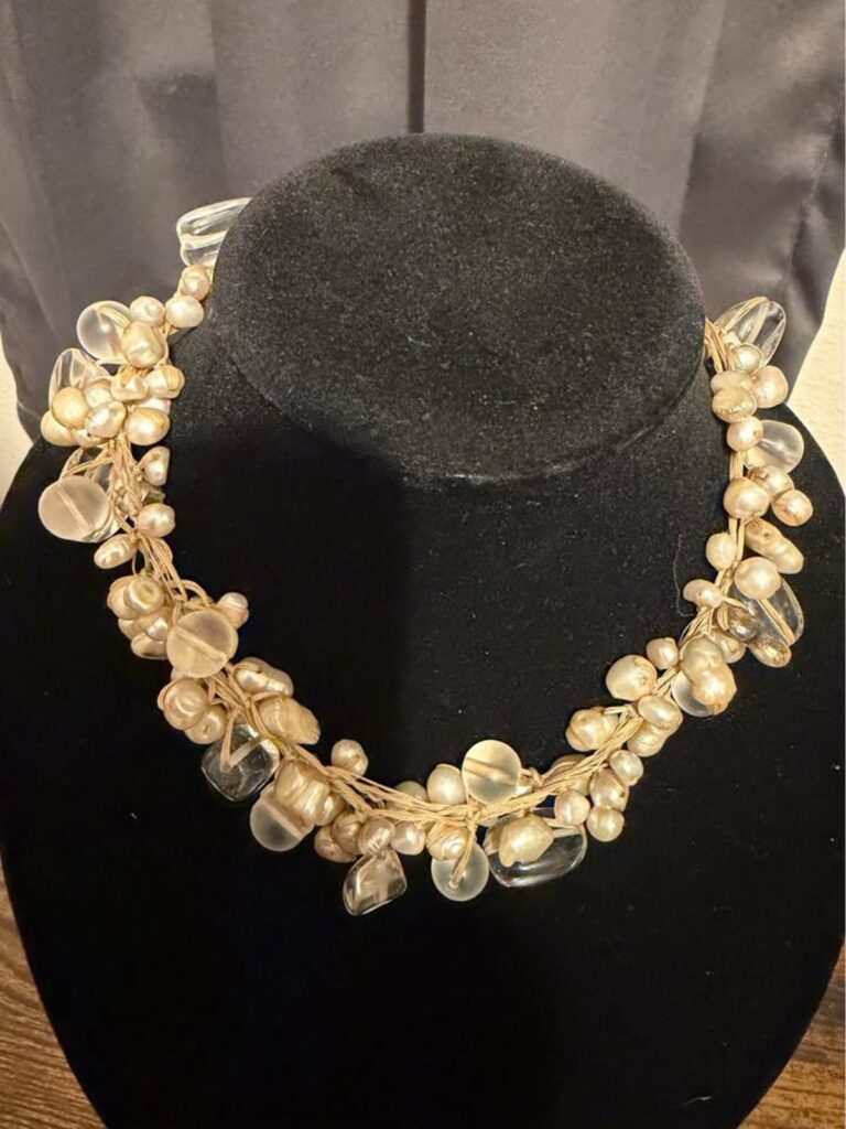 Artisan Freshwater Pearl & Crystal Multi-Strand Necklace (CCC027)