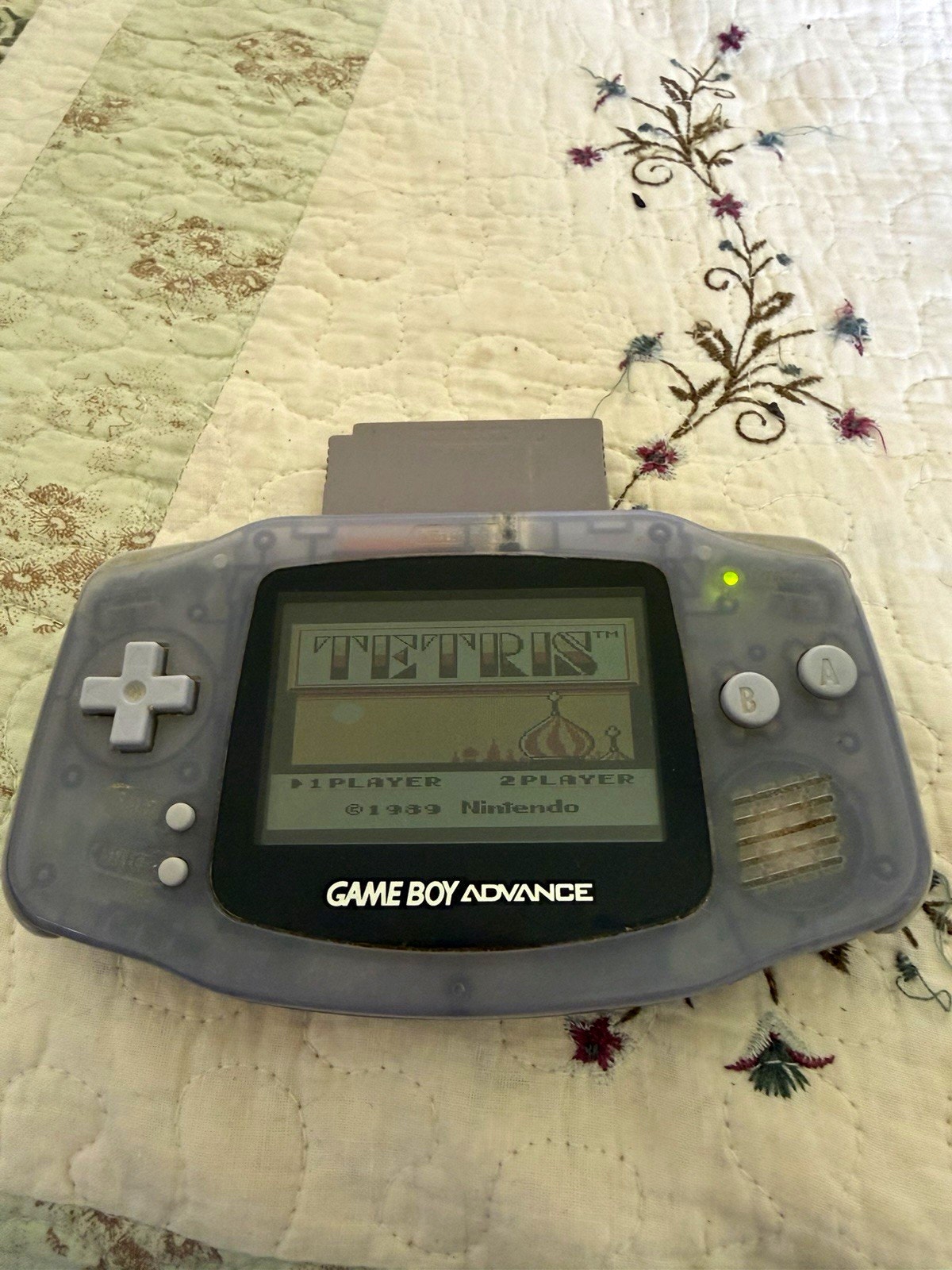Nintendo Game Boy Advance AGB-001 Clear Handheld System w Namco Museum
