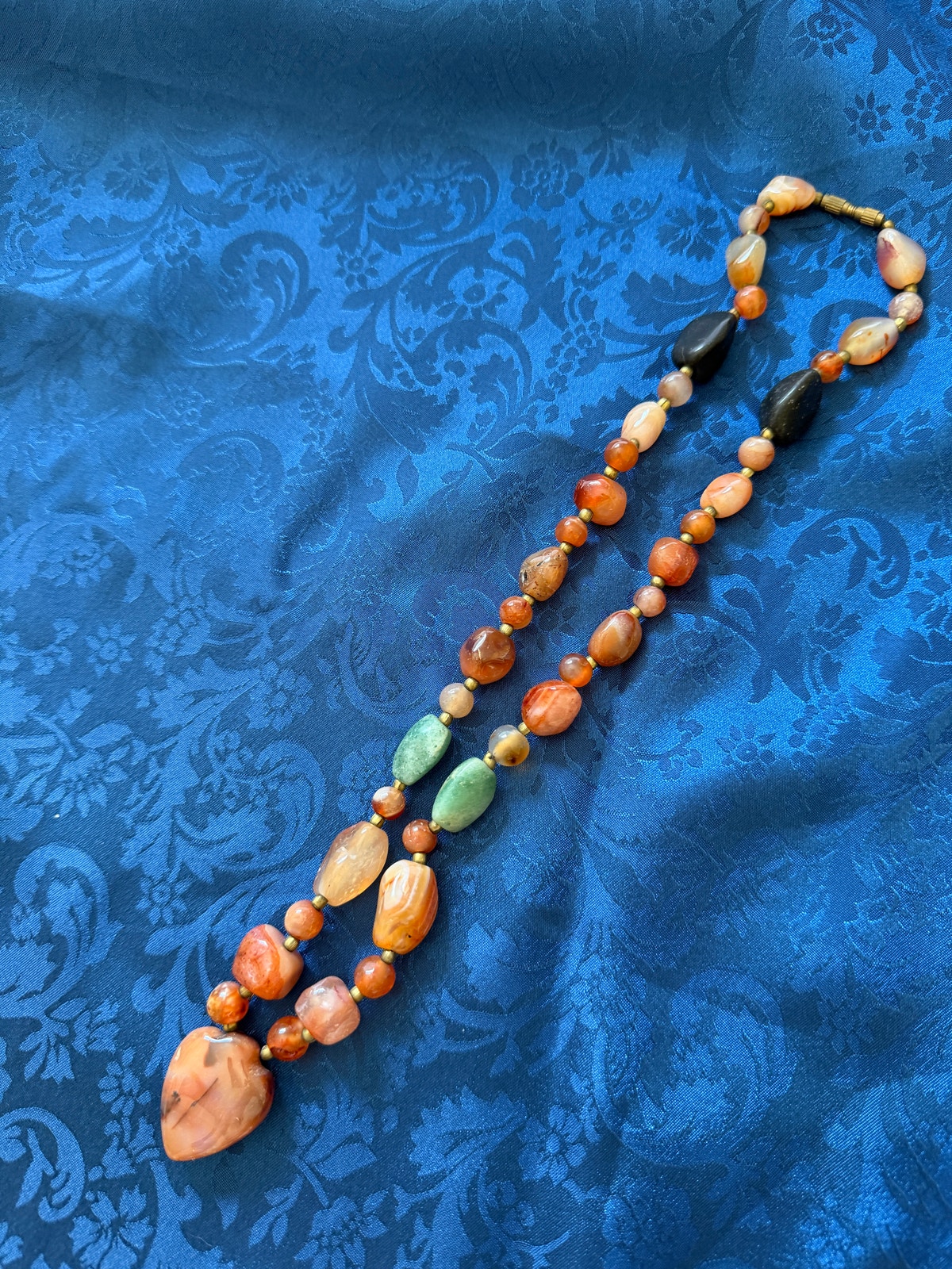 Vintage Carnelian Heart Gemstone Necklace MRL006