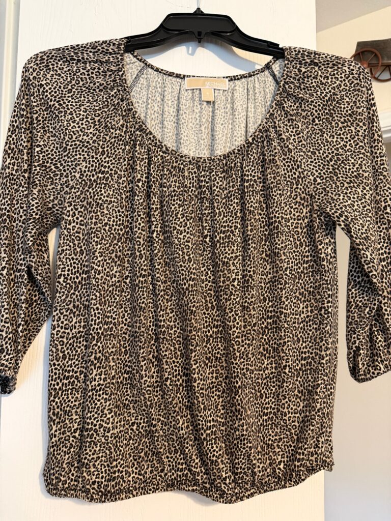 Michael Michael Kors Leopard Print Blouse Size Small MWL198