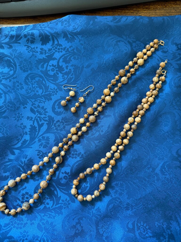 Handmade Jasper Necklace & Earring Set (2 Necklaces + Matching Earrings) MRL004