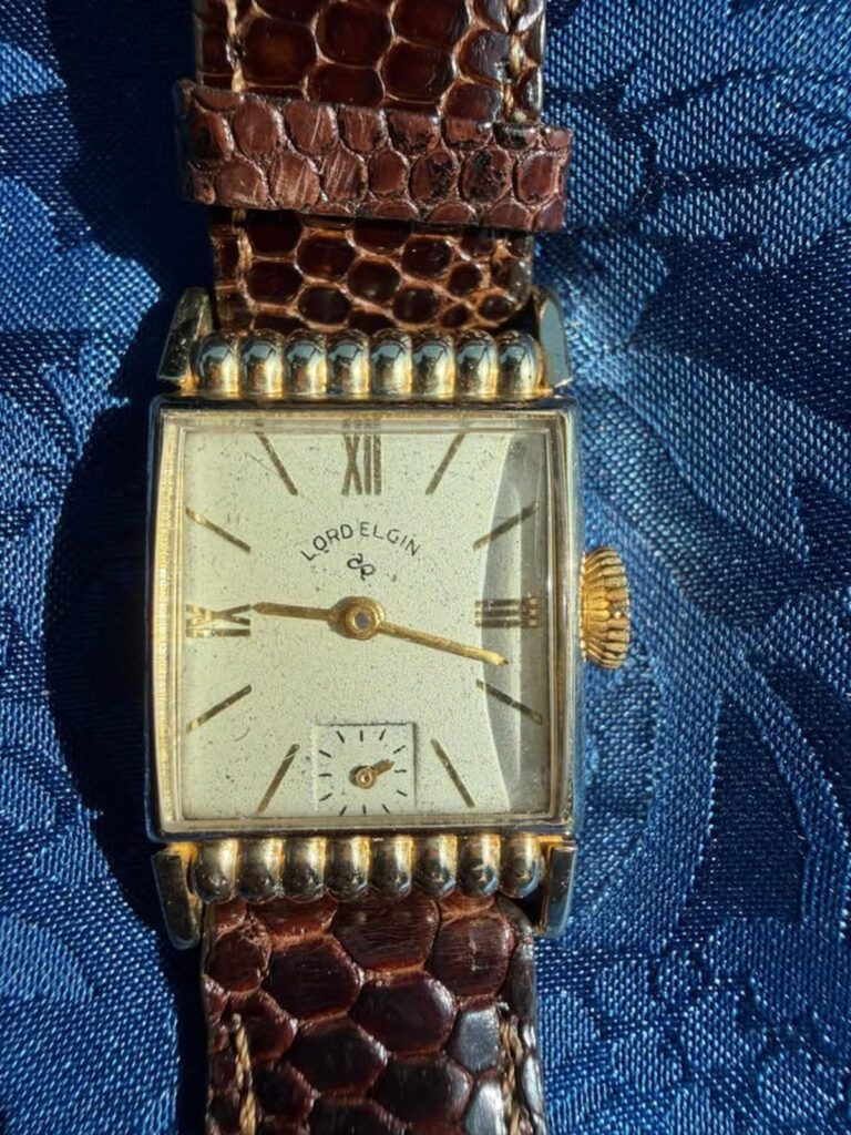 Vintage Lord Elgin 14K Gold Filled Tank Watch Running Estate Item (CCC071)